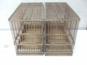  wooden bird cage 2 piece set [ size : approximately width 30× length 15× height 22.] used 