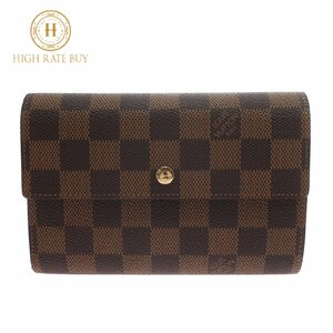 【未使用品】LOUIS VUITTON ルイ・ヴィトン ポルトトレゾール・エテュイ パピエ ダミエ N61202 SP0036 三つ折り財布 エベヌ レディース