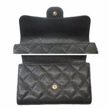 【新品同様】CHANEL シャネル マトラッセ 三つ折り 長財布 フラップ ミディアム ウォレット ココマーク AP0232 キャビアスキン ブラック_画像5