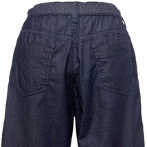 GERVE ジェルベ　楽々ストレッチ　ダンガリー デニム キュロット 7分丈 ワイドパンツ　ネイビー　size42　11号　L_画像6