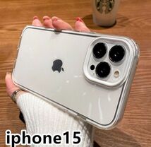 iphone15ケース カーバー TPU 可愛い　お洒落　韓国　ホワイト　軽量 ケース 耐衝撃 661_画像1