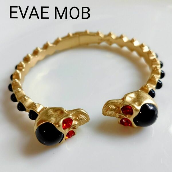 EVAE MOB エバーモブ バングル ブレスレット パール スカル ユニーク ゴールド ヒップホップ ラッパー ユニセックス