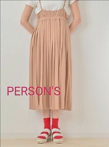 【PERSON'S】【パーソンズ】Mサイズ　プリーツジャンスカ　ワンピース　ジャンスカ　スカート　肩紐調節可能