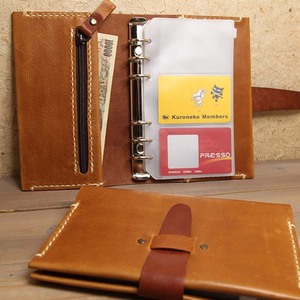 [ Camel ]A6 binder - increase ... high capacity card-case personal organiser cow leather original leather meat thickness cow leather purse attaching 