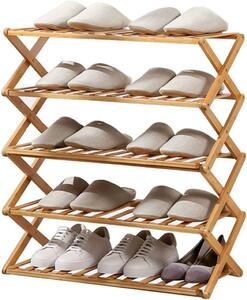  shoes rack open rack bookcase small articles storage stand for flower vase multipurpose shelves natural bamboo made 