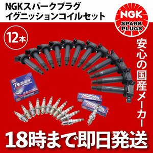 燃費向上 NGKプラグ スパークプラグ イリジウム イグニッションコイル 12本 アルファード ヴェルファイア ANH20W ANH25W BKR6EIX-11P