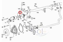 ベンツ W203 W204 R170 R171 W208 W209 サーモスタット C180 C200 C230 CLK200 SLK200 SLK230 2712030575 2712030375 2712000015_画像2