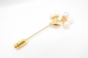 Mikimoto Stick Pin Broo K18 Pearl Pearl Plant Real Botanical Accessy Accessy Gold Gold Mikimoto 8211J