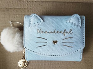 新品☆猫ねこモチーフ　ネコ三つ折り財布 子供レディース②