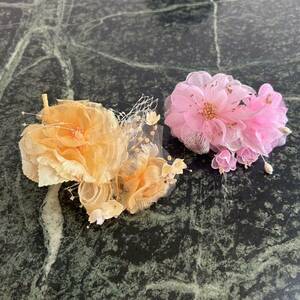 [ new goods ] artificial flower corsage 2 piece set * orange pink . flower. brooch brooch a-tifi car ru flower go in . go in . formal celebration 