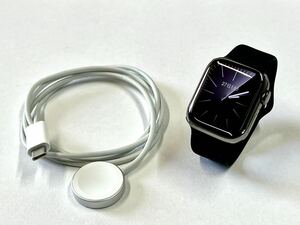 ★ 美品 バッテリー89% ★ Apple Watch Series 7 41mm アップルウォッチ グラファイト ステンレススチール GPS Cellular 新品社外バンド