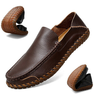  туфли без застежки Loafer обувь для вождения новый товар * мужской уличная обувь повседневная обувь мужчина обувь [8307] Brown 27.5cm