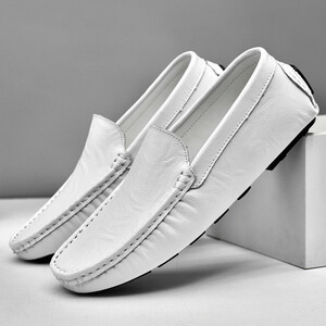  Loafer slip-on shoes driving shoes new goods * men's casual shoes spring autumn man shoes [0060] white 24cm