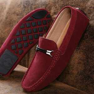  Loafer men's * new goods slip-on shoes driving shoes casual gentleman shoes man shoes [8028] wine red 24.0cm