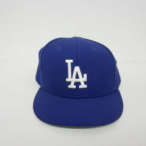 【1円】使用感有り NEW ERA×KITH ニューエラ キス MLB LA ドジャース ベースボールキャップ BBキャップ BLUE 青 7 1/2 59.6の画像1