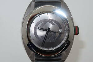 **1 jpy ~ GUCCI Gucci SYNC sink 137.1 quartz men's wristwatch **