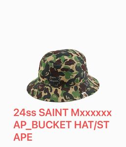 24ss SAINT Mxxxxxx AP_BUCKET HAT/ST APE