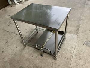 中古品 作業台 炊飯器台付 820×600×800 業務用 店舗用品 厨房用品 飲食店 作業機器 ステンレス台 調理台 作業台 コンロ台 103114