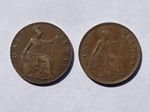 3、フランス　1853年×1枚　イギリス　1910〜1928年×4枚　合計5枚　外国コイン　外国銅貨　古銭　貨幣_画像4