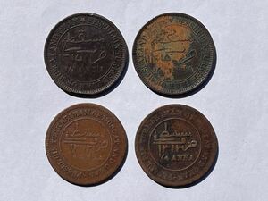 4、オマーン　1891〜1894年　4枚　外国コイン　外国銅貨　古銭　貨幣