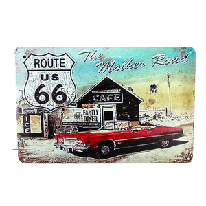 ルート６６ブリキ看板　20㎝×30㎝　ROUTE66⑪　レトロ風　新品　未使用品