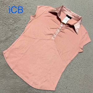 オンワード樫山　iCB　デザインシャツ　サーモンピンク　レディース　Sサイズ　トップス