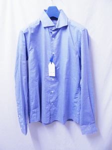 FUKUROU フクロウ　新品未使用　リネン混シャツ　ブルー　４6サイズ