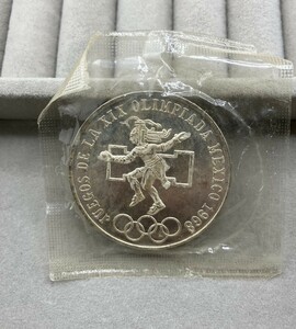 レア！　メキシコ造幣局発行　1968年メキシコオリンピック記念　25ペソ銀貨
