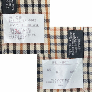 新品 定価3万円 ダックス 日本製【DAKS】ハウスチェック柄 黒蝶貝ボタン コットンブロードシャツ 長袖 Mサイズの画像9