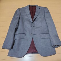 麻布テーラー azabu tailor スーツ 灰色ストライプ ジャケット スラックス メンズ セットアップ_画像2