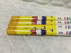 Dick Bruna 鉛筆　4本　HB 未使用　レトロ　BRUNA FASHION PENCIL ミドリ　日本製　ディックブルーナ　筆記用具　文房具　えんぴつ