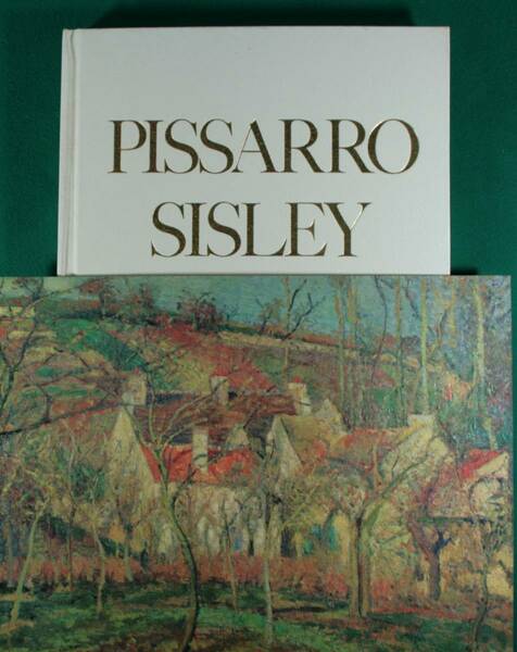 赤い屋根　ピサロ・シスレー　1877年油絵　（出品物は模写特殊印刷）解説書に切離し可能絵が５枚。