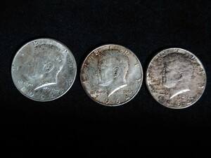 【銀貨】(ケネディハーフダラー) アメリカ リバティコイン ケネディ ハーフダラー 銀貨 1964年×3枚 銀含有率90% 約37g