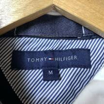 TOMMY HILFIGER トミーヒルフィガー 長袖ラガーシャツ ポロシャツ ネイビー ホワイト レッド ボーダー 刺繍 M YA6542_画像4