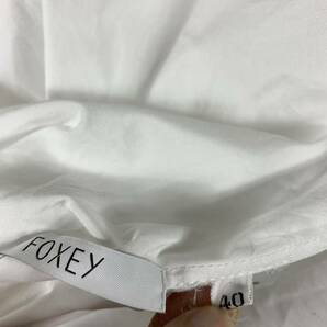 FOXEY フォクシー ノーカラーシャツ ホワイト 長袖シャツ 大きいサイズ 40 YA6672の画像7