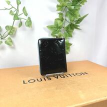 1円 LOUIS VUITTON ルイヴィトンラウンドファスナー ヴェルニ ミニ ジッピー ブルーム シリアル BJ0929 男女兼用 ブラック×ブルー系_画像2