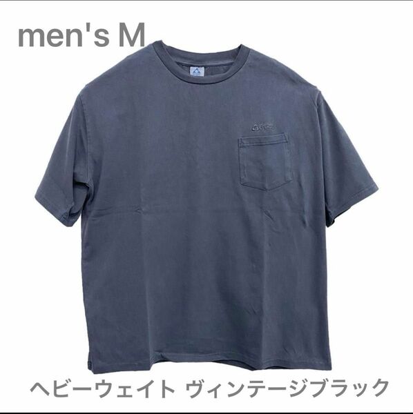 GERRY ヘビーウエイトコットン Tシャツ 半袖 M ブラック ヴィンテージ加工 クルーネック ge23su04