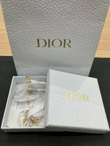 A【4D366】Dior ロゴ　ネックレス アクセサリー メタル　レジンパール　クリスタル　箱・袋付き　美品_画像8