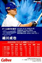 細川成也 中日ドラゴンズ チーム本塁打王カード HR-06 プロ野球チップス 2024 第1弾 Calbee カルビー Amazon限定_画像2