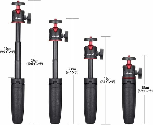 耐久性抜群 ミニ三脚 3way 卓上 3段伸縮 小型 自撮り棒 ライブ対応 ZV