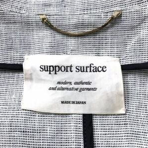 サポートサーフェス  美品 リネン（麻）100%  ドロップショルダー ジャケット  七分袖 MIX生地 support surfaceの画像8