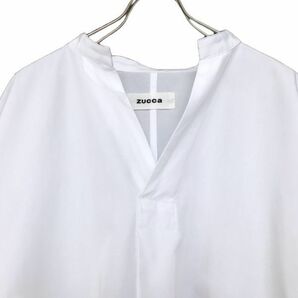 ズッカ 美品 ドロップショルダー オーバーサイズ  変形 スキッパーシャツ ７分袖 ブラウス 白 ZUCCaの画像4