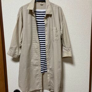 ロングシャツ ベージュ M レディース