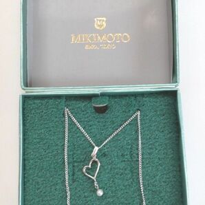 ミキモト　MIKIMOTO　ハートネックレス　パール