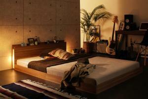  slim modern light attaching floor bed standard pocket coil with mattress double 