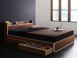  modern design *bai color _ shelves * outlet attaching storage bed premium pocket coil with mattress double 