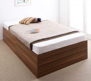 大容量収納庫付きベッド 薄型プレミアムボンネルコイルマットレス付き 深型 ホコリよけ床板 セミダブル