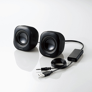  Elecom compact speaker 4W USB power supply black MS-P08UBK