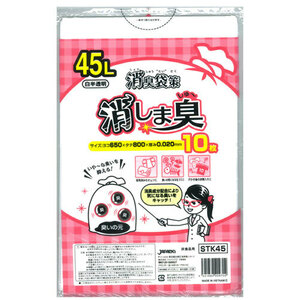 ジャパックス 消臭袋策消しましゅー45L10枚 半透明 STK45