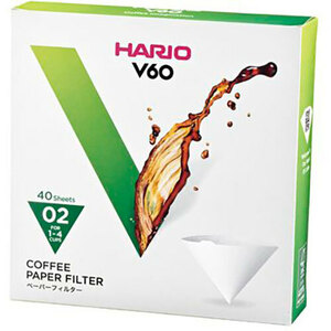 HARIO V60用ペーパーフィルター02W 1～2杯用 40枚入 VCF-02-40W